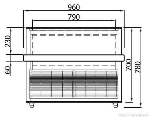 Impuls-Tiefkhltruhe Snow 20, Inhalt 839 Liter, mit Glasschiebedeckel, 205 x 96 x 78 cm