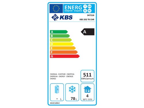 Tiefkhlschrank KBS 202 TK CHR Edelstahl, Inhalt 200...