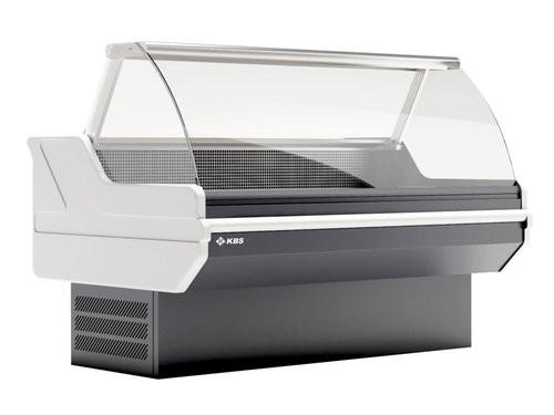 Freik�hltheke Orbit 250 mit gebogener Frontscheibe und Granitarbeitsplatte, 258 x 113 x 125 cm