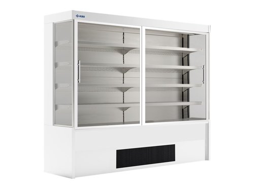 Wandk�hlregal Malo 100 mit 2 Schiebet�ren und 4 h�hen- und neigungsverstellbaren B�den, 105 x 61 x 195,5 cm