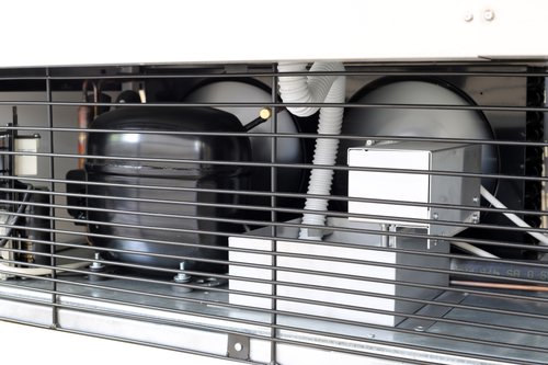 Impuls Wandk�hlregal - Verkaufstheke Carla 1200 mit 2 h�hen- und neigungsverstellbaren Regalb�den, 122 x 95,3 x 150,5 cm