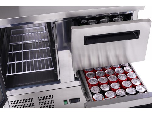 K�hltisch LGA 22 mit Umluftk�hlung, 1 T�r, 2 Schubladen, Inhalt 256 Liter