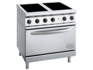 Ceranherd 4 Felder 9,6 kW mit Elektrobackofen 5,5 kW,...