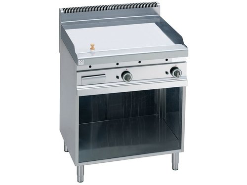 Elektro Griddleplatte mit Chromstahlplatte, glatt, 7,5 kW, 800 x 700 x 900 mm