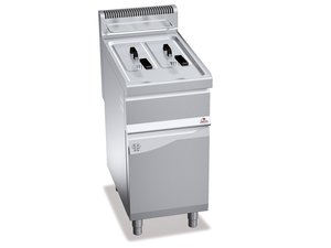 Doppelfriteuse Gas, 2x 7-Liter-Becken, geschlossener...