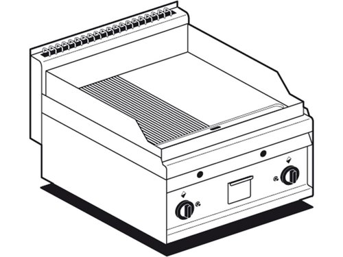 Gas Griddleplatte, 1/2 glatt 1/2 gerillt, Auftischgert,...
