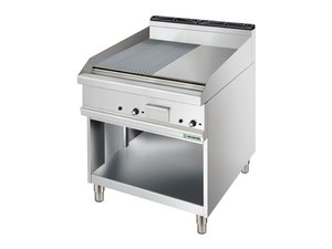 Gas Grillplate, 1/2 glatt & 1/2 gerillt, offener...
