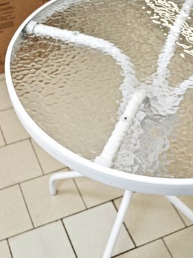 Terrassentisch Auentisch  60 cm rund mit Glasplatte