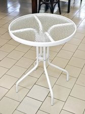 Terrassentisch Auentisch  60 cm rund mit Glasplatte