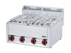 4 Flammen-Gaskocher, gepresste Kochmulde, Auftischger�t,...