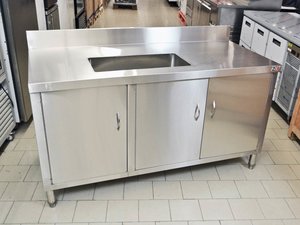 Arbeitsschrank 3 Tren 1 Becken links, 155 x 70 x 85 cm