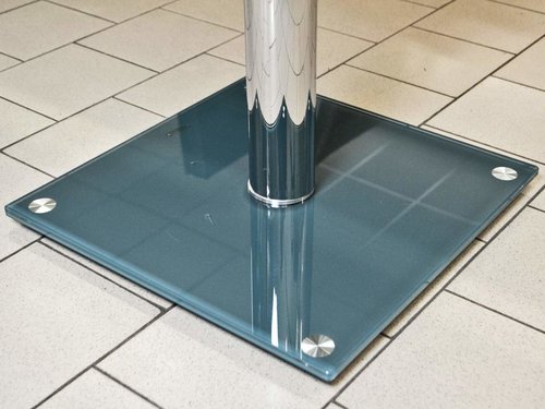 Glastisch, Bistrotisch mit quadratischer Glasplatte, 80 x 80 x 76 cm