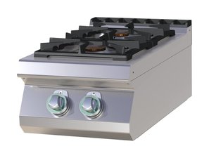 Gas-Kochfeld, 2 Flammen, Auftischgert, 400 x 730 x 300 mm