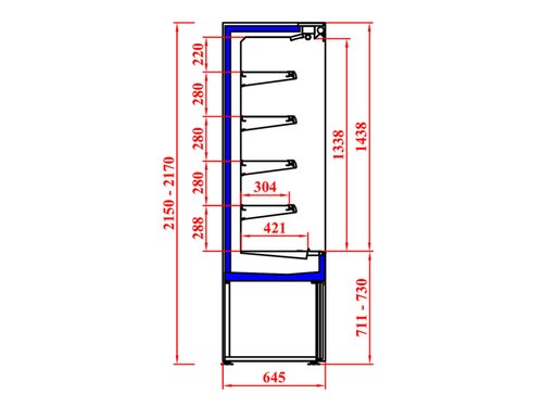 Wandkhlregal Filip mit Nachtrollo und 4...
