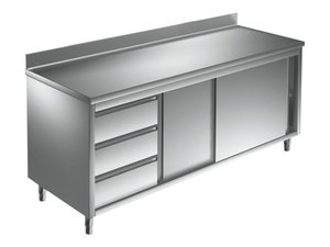 Arbeitsschrank Schubladen links 200 x 60 x 85 cm -...