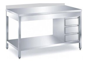 Arbeitstisch mit Schubladen rechts 180 x 70 x 85 cm -...