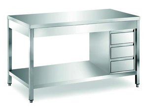 Arbeitstisch mit Schubladen rechts 200 x 60 x 85 cm -...