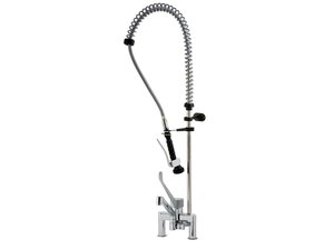 Geschirrbrause DN20 mit 2-Loch-Wandmischbatterie und...