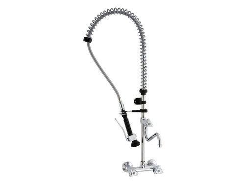 Geschirrbrause DN7 mit 2-Loch-Wandmischbatterie und separatem Wasserhahn, inkl. Wandhalterung