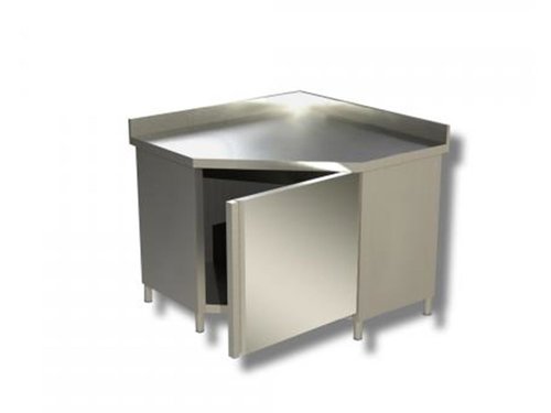 Eckarbeitsschrank, Bautiefe 60 cm, mit Aufkantung, BTH...