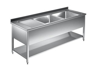 Sp�ltisch 2 Becken rechts 180 x 70 x 85 cm