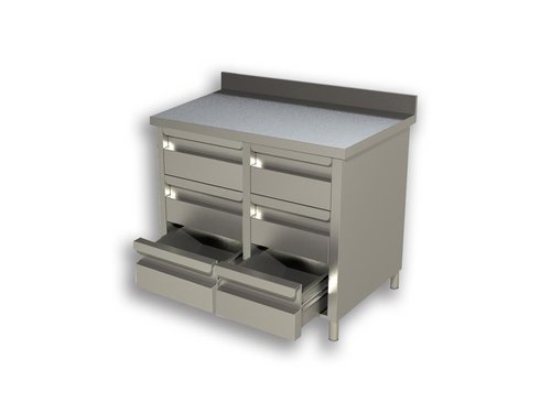 Schubladenschrank 120 x 70 x 85 cm - 2 x 3 Schubladen Aufkantung