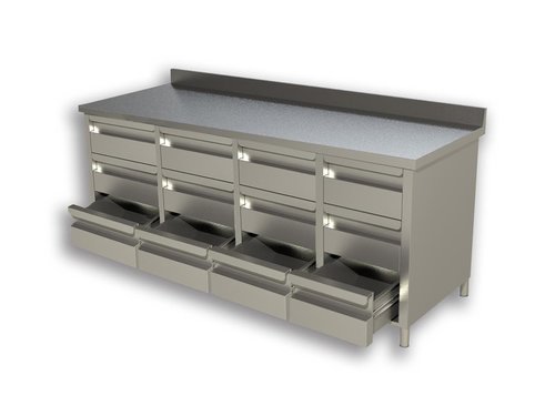 Schubladenschrank 200 x 70 x 85 cm - 4 x 3 Schubladen Aufkantung