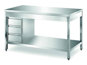 Arbeitstisch, Bautiefe 60 cm, 3 Schubladen links, mit...