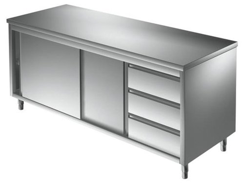 Arbeitsschrank, Bautiefe 70 cm, 3 Schubladen rechts und...