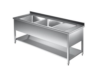 Sp�ltisch 2 Becken links 160 x 70 x 85 cm