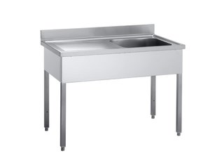 Sp�ltisch Bautiefe 60 cm, 1 Becken rechts, mit...