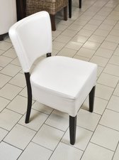 Restaurantstuhl gepolstert Kunstleder cremefarben, BTH 44...