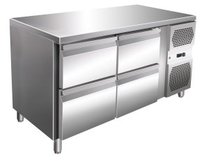 K�hltisch mit 4 Schubladen, GN 2/3, 260 L / 149 L, BTH...