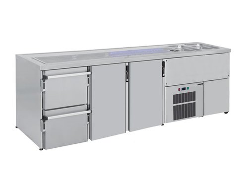 Ausschanktheke, 2500x700x950 mm, 2 Tren, 2 Schubladen, 2...
