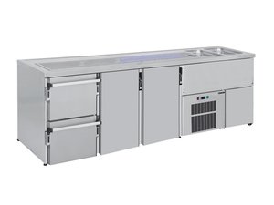 Ausschanktheke, 2500x700x950 mm, 2 Tren, 2 Schubladen, 2...