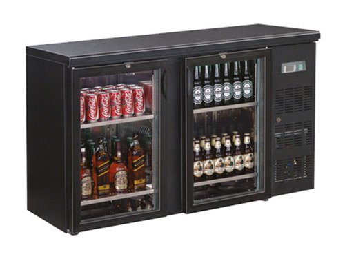 Flaschenkhltisch mit 2 Glastren, 1462x513x860 mm,...