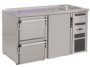 Ausschanktheke 1550x700x950 mm, 1 Tr, 2 Schubladen, 1...