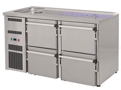 Ausschanktheke 1550x700x950 mm, 4 Schubladen fr...
