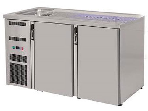 Ausschanktheke 1550x700x950 mm, Umluftkhlung, 2 Tren...
