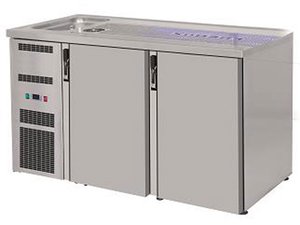Ausschanktheke 1550x700x950 mm, Umluftkhlung, 2 Tren...