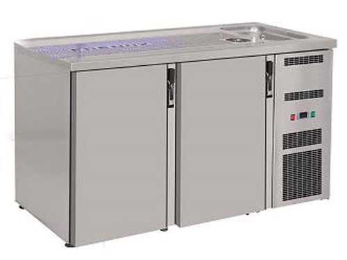 Ausschanktheke 1550x700x950 mm, Umluftkhlung, 2 Tren...