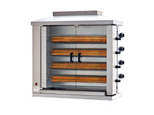 Gas Hhnchengrill fr 16 - 20 Hhnchen mit 4 Brenner