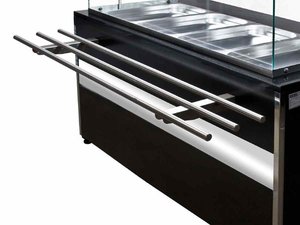 Tablettrutsche Kundentaschenablage Serie Gastroline Edelstahlprofil (per lf. Meter)