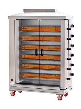 Gas Hhnchengrill fr 24 - 30 Hhnchen mit 6 Brenner