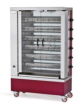Gas Hhnchengrill fr 24 - 30 Hhnchen mit 6 Brenner rollbar