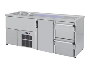 Ausschanktheke 1950x700x950 mm, 1 Tr, 2 Schubladen, 2...
