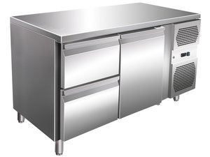 K�hltisch mit 1 T�r 2 Schubladen 314 Liter, GN1/1,...