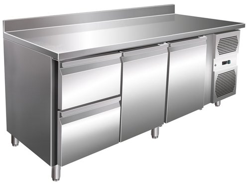 K�hltisch mit 2 T�ren, 2 Schubladen, 464 Liter, 1795x700x860mm, 100 mm Aufkantung