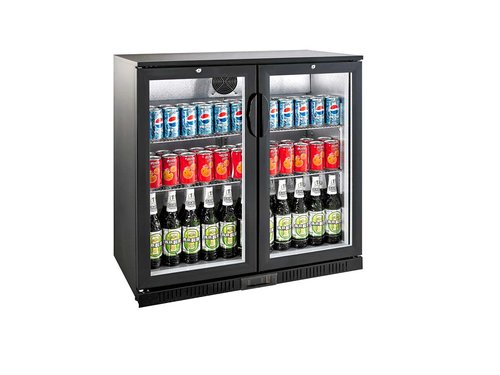 Flaschenkhlschrank mit Klapptren, schwarz, 208, Liter...