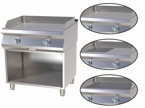 Elektro Griddleplatte glatt oder gerillt mit Edelstahl-...